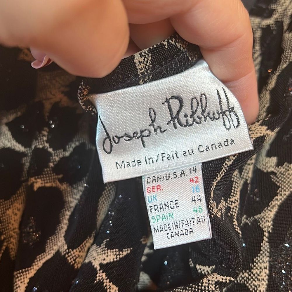 Joseph Ribkoff Two Piece Dressy Glittery Leopard Print Skirt and Top Size 14 - Picture 6 of 16